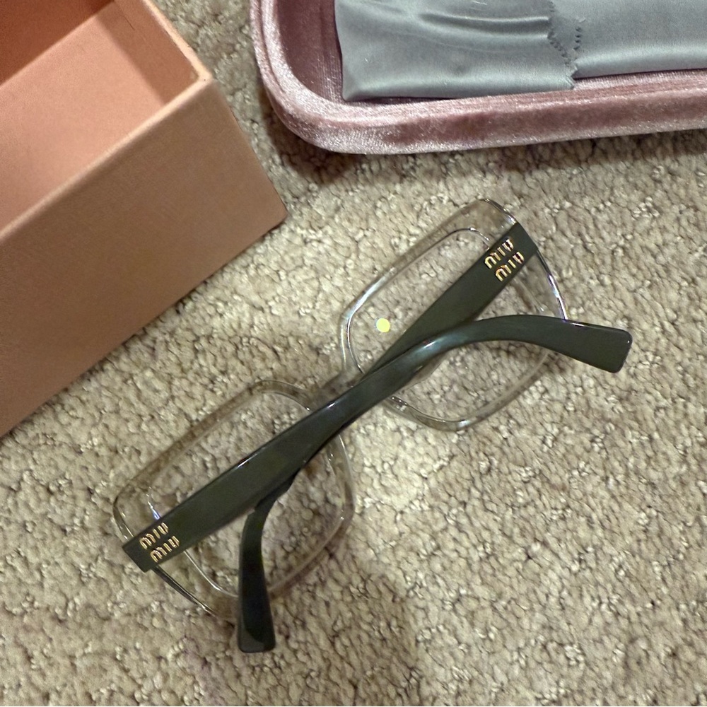 Miu Miu Green and Clear Eyewear